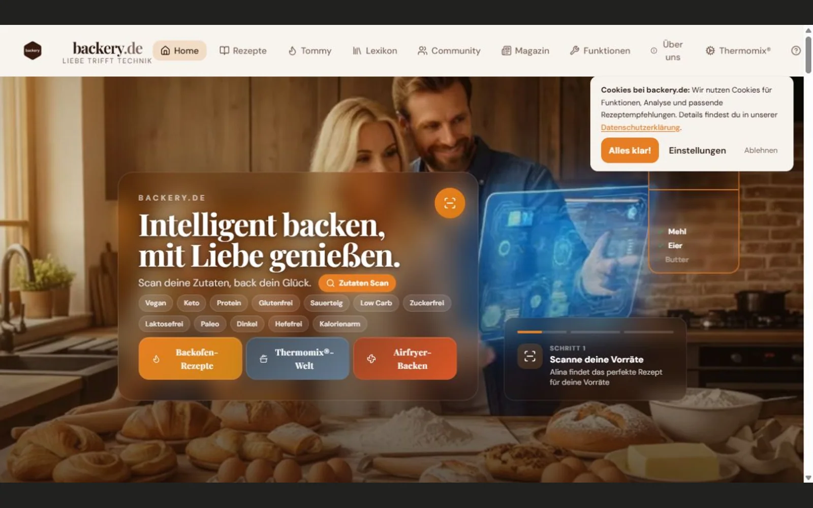 Current Backery website